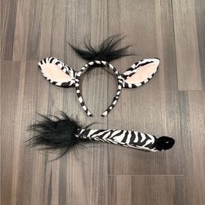 Zebra Print Headband and Tail Set